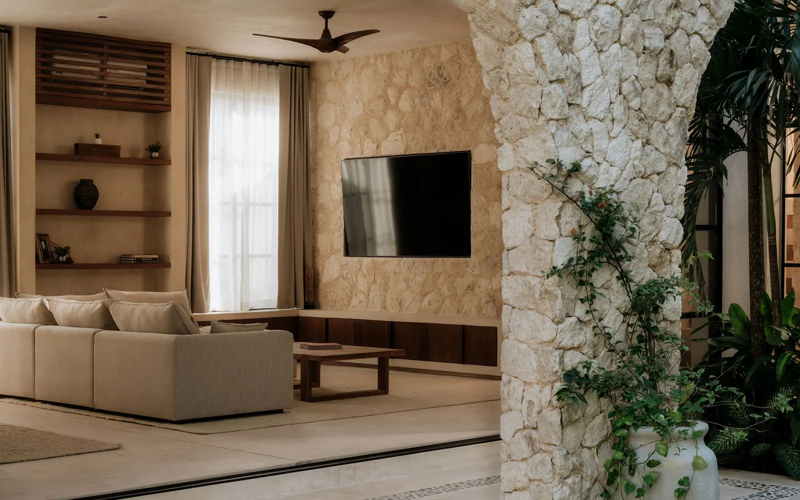 Finished home interior in Tulum